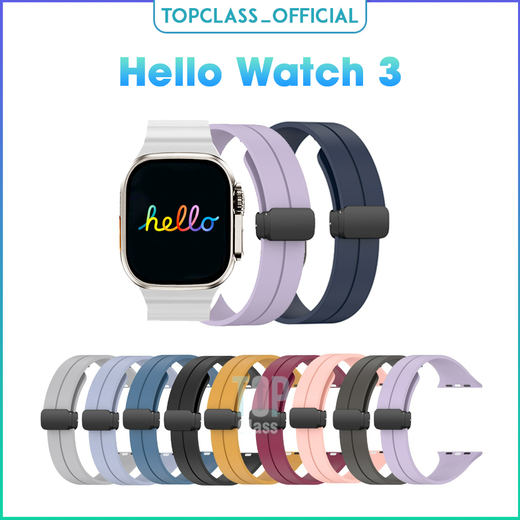 สายนาฬิกาข้อมือสมาร์ทวอทช์ สายซิลิโคน แต่งหัวเข็มขัดแม่เหล็ก แบบเปลี่ยน สําหรับ Hello Watch 3