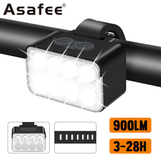 Asafee โคมไฟฟลัดไลท์ LED 900LM TYPE-C ชาร์จแบต สําหรับติดด้านหน้ารถจักรยาน