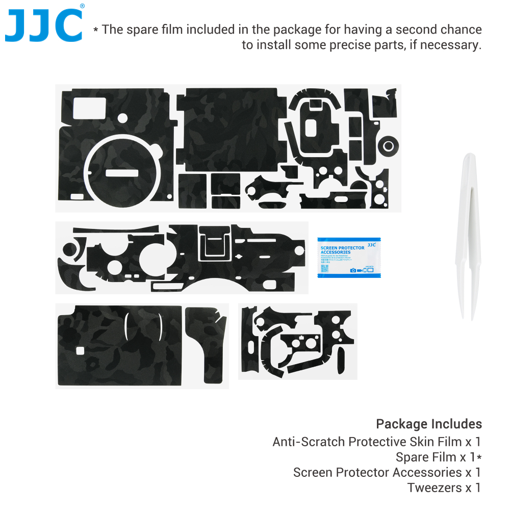 JJC SS-A7C สติ๊กเกอร์ป้องกันรอยขีดข่วนสำหรับตัวกล้อง Sony a7C A7C, ฟิล์มตกแต่งผิววัสดุ 3M ปราศจากสารตกค้าง