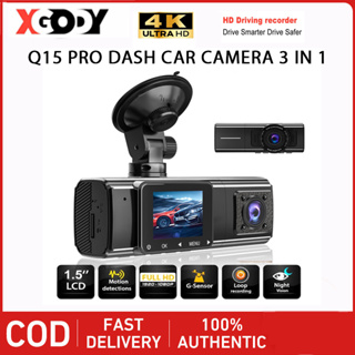 Xgody 3 IN 1 กล้องบันทึกวิดีโอ DVR HD 1080P มุมกว้าง 170 องศา Q15 G-Sensor 3 IN 1 สําหรับติดรถยนต์