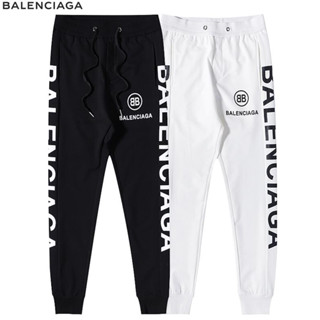 Balenciag กางเกงลําลอง ผ้าฝ้าย พิมพ์ลาย มีสไตล์ สําหรับทุกเพศ