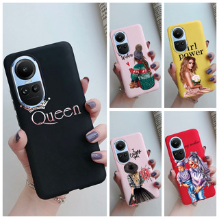 Oppo Reno10 / OPPO Reno10 Pro เคสหรูหรา มงกุฎแฟชั่น ลายเด็กผู้หญิง เคสซิลิโคนนิ่ม กันกระแทก