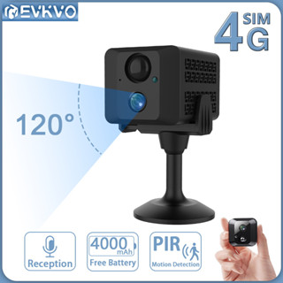 Evkvo กล้องวงจรปิดไร้สาย 4K 8MP ซ่อนแบตเตอรี่ในตัว 4G ซิมการ์ด CCTV PIR WIFI Mini IP IR เวอร์ชั่นกลางคืน