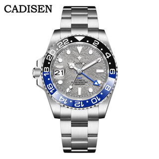 Cadisen ของแท้ นาฬิกาข้อมือ สายสแตนเลส เซรามิก กันน้ํา NH34A GMT 200M สําหรับผู้ชาย C8217