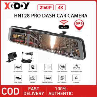 Xgody ตัวเก็บประจุ 4K Ultra HD dual Dash Cam HN128 GPS Tracking D2 บันทึกช่องคู่