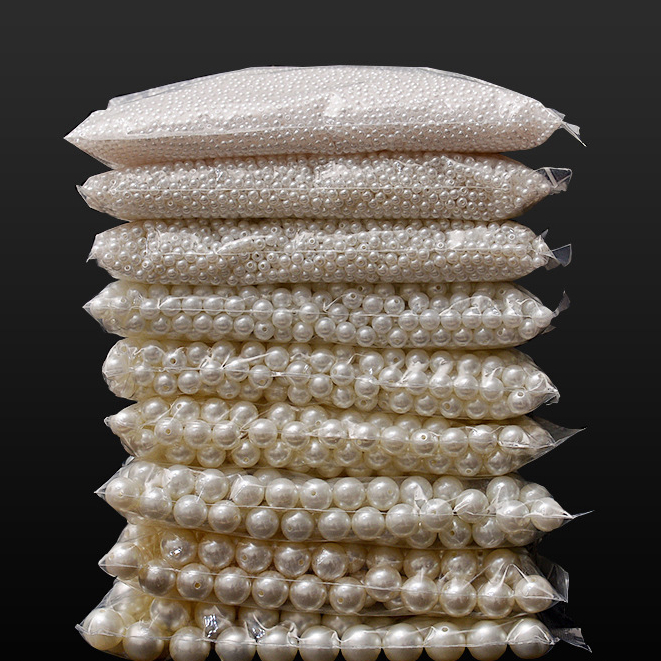 ST.KUNKKA 500g 3-20mm ลูกปัดมุก ขายส่งกระเป๋าใบใหญ่ ABS มุกจำลอง มุกขาวออฟไวท์