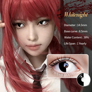 คอนแทคเลนส์คอสเพลย์ ลายการ์ตูนอนิเมะ Whitenight Eye Contact Lens สําหรับผู้หญิง และผู้ชาย 2 ชิ้น