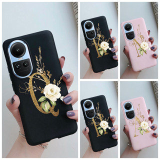 สําหรับ OPPO Reno10 / Reno10 Pro เคส ดอกไม้น่ารัก ตัวอักษร ทาสี ป้องกันกล้อง ปลอกซิลิโคนอ่อนนุ่ม