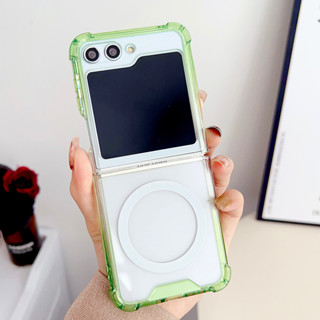 เคสโทรศัพท์มือถือแบบใส กันกระแทก แม่เหล็ก สําหรับ Samsung Galaxy Z Flip 5 Z Flip 4 Z Flip 3 Galaxy Z Flip5 Z Flip 5