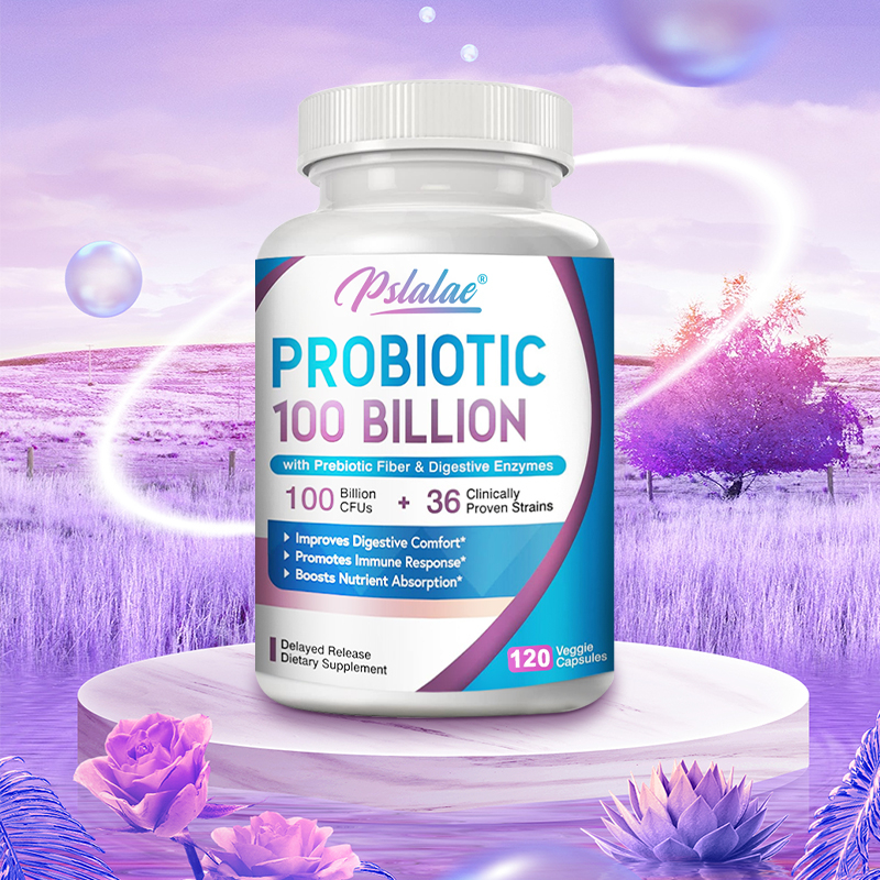 Pslalae โปรไบโอติก สําหรับผู้ชาย และผู้หญิง 100 พันล้านหน่วย พร้อมไฟเบอร์ออแกนิก พรีไบโอติก และเอนไซม์ ย่อยอาหาร และภูมิคุ้มกัน