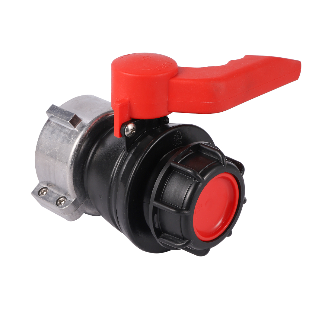 62/75/ 80 มม.หยาบ to Outlet 60 มม.ด้ายหยาบ Ball Valve IBC Tank Buttress Adapter ระดับกลางจํานวนมากคอนเทนเนอร์ Discharge Valve