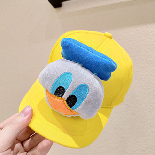 หมวกเบสบอล ลายการ์ตูน Disney Donald Duck 3 มิติ สามารถปรับได้ แฟชั่นสําหรับเด็ก และผู้ใหญ่