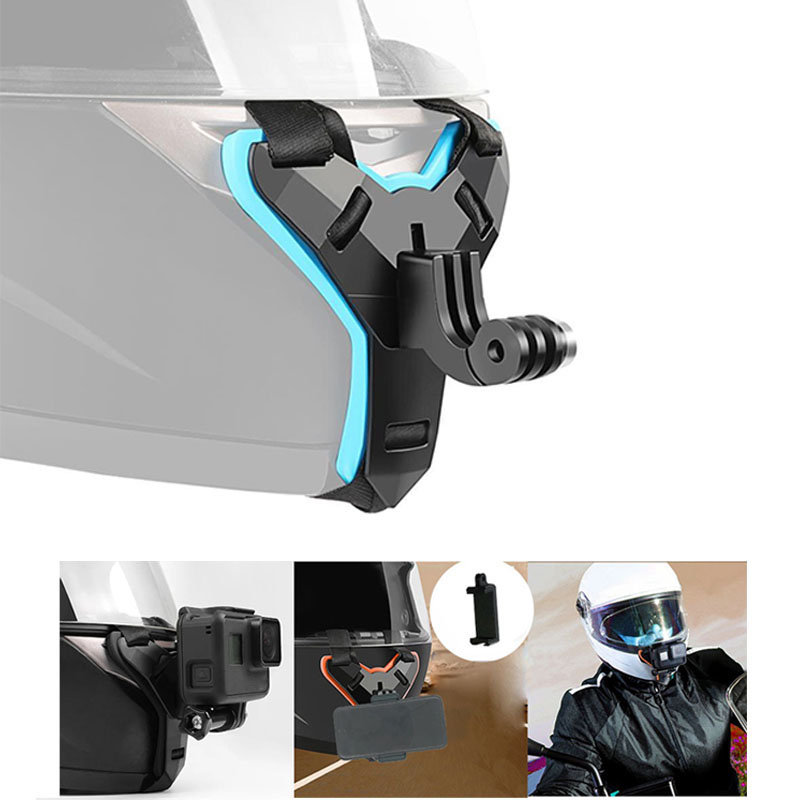 อุปกรณ์เสริมเมาท์ขาตั้งกล้องแอคชั่น ติดหมวกกันน็อค แบบเต็มหน้า สําหรับ Gopro 9 8 7 6 5 Chin mount Helmet