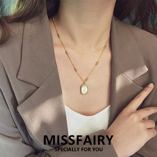 Missfairy สร้อยคอสเตนเลส ทอง 18K จี้ดอกกุหลาบ แกะสลัก เครื่องประดับแฟชั่น เพื่อความสวยงาม ไม่ทําให้เกิดอาการแพ้ สําหรับผู้หญิง