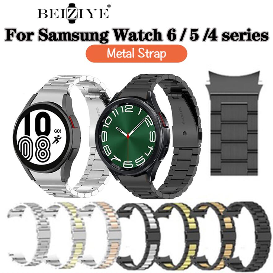 สายนาฬิกาข้อมือสมาร์ทวอทช์ สเตนเลส โลหะ สําหรับ Samsung Galaxy Watch 6 5 4 Samsung Galaxy Watch 6 4 classic 5 pro 40 มม. 42 มม. 44 มม. 46 มม. 47 มม. 43 มม. 45 มม.