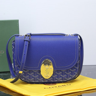 [พร้อมกล่อง] ใหม่ คุณภาพสูง Goyard Original Blue Vintage Elegant One Shoulder Crossbody Bag