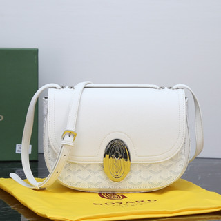 [พร้อมกล่อง] ใหม่ คุณภาพสูง Goyard Original White Vintage Elegant One Shoulder Crossbody Bag