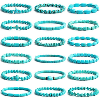 เครื่องประดับ สร้อยข้อมือ ประดับลูกปัดหินธรรมชาติ รูปกะโหลกปลาดาว สีเขียวขุ่น เหมาะกับของขวัญ สไตล์เรโทร สําหรับผู้ชาย และผู้หญิง