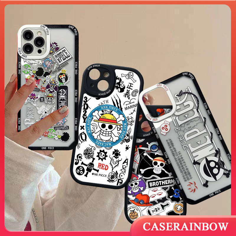 เคสซิลิโคนใส ลายวันพีช ป้องกันกล้อง สําหรับ iPhone 11 XR X XS MAX 6 6s 7 8 Plus 12 13 Pro MAX 14 Pro MAX SE 2020