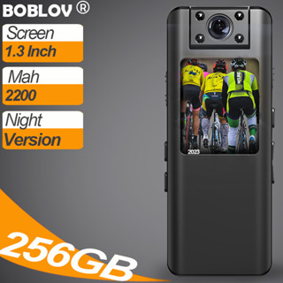 BOBLOV A22 บอดี้มินิสปอร์ตแอคชั่นสวมใส่กล้อง กล้องติดตัวตำรวจ Body Mini Action Camere HD 1080P 128GB 2200MAH Night Vision Motion Detection DVR Video Recorder BodyCam Actioncam Motorcycle Dash Cam For Vlogging