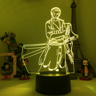 โคมไฟ LED อะคริลิค รูปการ์ตูนอนิเมะ One Piece Roronoa Zoro Monkey Luffy 3d ของขวัญ สําหรับตกแต่งห้องนอน