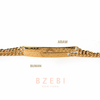 BZEBI กําไลข้อมือผู้หญิง สร้อยข้อมือ จี้กลางวันและกลางคืน ทอง bracelet เครื่องประดับ สแตนเลส กําไลแฟชั่น 18k ไม่ลอกดําใส่อาบน้ําได้ 1278b