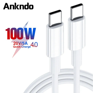 Ankndo สายชาร์จ USB Type C เป็น PD 100W 1 ม. 2 ม. ชาร์จเร็ว สําหรับแล็ปท็อป โทรศัพท์มือถือ