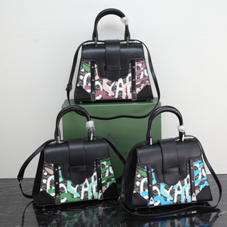[พร้อมกล่อง] ใหม่ Goyard Original Vintage Elegant 21 ซม. Saigon กระเป๋าถือ กระเป๋าสะพายไหล่ข้างเดียว