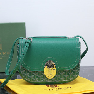 [พร้อมกล่อง] ใหม่ คุณภาพสูง Goyard Original Green Vintage Elegant One Shoulder Crossbody Bag