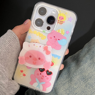 loopy ลูปปี้ บีเวอร์น้อย เคสโทรศัพท์มือถือ ป้องกันกระแทก ลายการ์ตูนน่ารัก พร้อมขาตั้ง Pororo the Little Penguin สําหรับ Apple iPhone11 12 13 14 Pro Max
