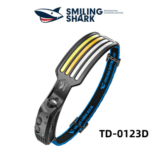 Smiling Shark TD0123D ไฟคาดหัว ไฟหน้าเซนเซอร์ Led COB สีขาว เหลือง 395 ไฟหน้าแสงสีม่วง แดง USB ชาร์จใหม่ได้กันน้ำกลางแจ้งแคมป์ปิ้งวิ่งตกปลาไฟทำงาน