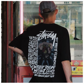 เสื้อยืดแขนสั้น พิมพ์ลายตัวอักษร Stussy สไตล์ฮิปฮอป สําหรับผู้ชายและผู้หญิง