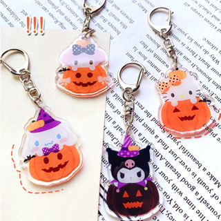 พวงกุญแจอะคริลิค จี้การ์ตูน Sanrio Halloween Melody Kuromi Pacha Dog น่ารัก