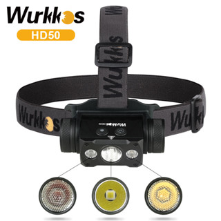 Wurkkos ไฟหน้า HD50 2A 21700 4000lm XHP50D+LH351D+660nm สีแดง สําหรับตั้งแคมป์