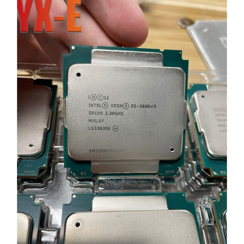 Intel Xeon E5-2696 V3 LGA 2011-3 เซิร ์ ฟเวอร ์ CPU โปรเซสเซอร ์ E5 2696V3 SR1XK 2.3GHz 18-Core 36 เธรด L3 แคช 45MB พร ้ อมวางการกระจายความร ้ อน