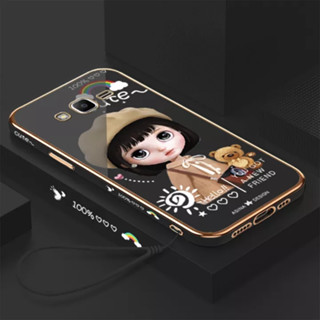 เคสโทรศัพท์มือถือ ลายการ์ตูนเด็กผู้หญิงเบเร่ต์ พร้อมสายคล้อง สําหรับ Samsung J2prime G530 J4plus J6prime J6plus J7prime J7 J7 2017 j730 J4prime