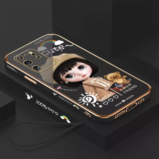 เคสโทรศัพท์มือถือ ลายการ์ตูนเด็กผู้หญิงเบเร่ต์ พร้อมสายคล้อง สําหรับ Samsung S23 Samsung S23 plus Samsung S23 ultra