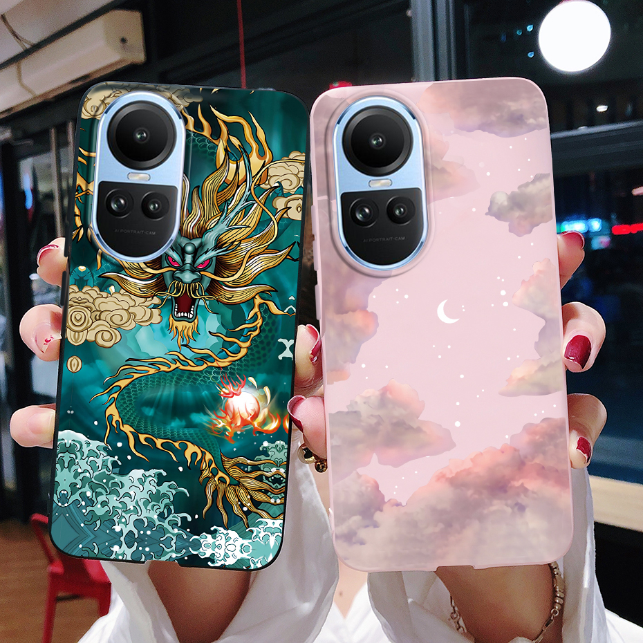 เคสโทรศัพท์มือถือ ซิลิโคนนิ่ม ลายมังกร สําหรับ OPPO Reno 10 Reno 10 Pro 2023 Reno10 10Pro 5G CPH2531 CPH2525