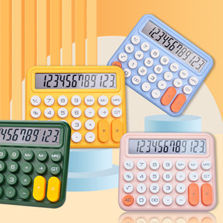 เครื่องคิดเลขคีย์บอร์ด 12 บิต หน้าจอ LCD ขนาดใหญ่ หลากสี สําหรับโรงเรียน สํานักงาน