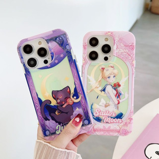 เคสโทรศัพท์มือถือ ลายการ์ตูนเซเลอร์มูนน่ารัก สีชมพู สําหรับ iPhone 14Pro max case 13Pro max 12Pro max 14Pro 13Pro 12Pro 11 12 13 14 case