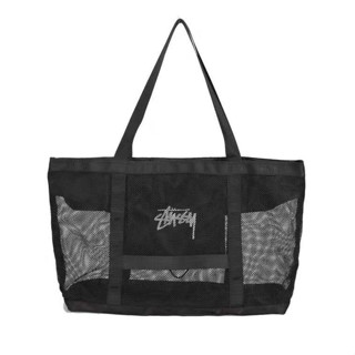 Stussy กระเป๋าสะพายไหล่ ผ้าตาข่าย ทรงโท้ท ขนาดใหญ่ จุของได้เยอะ เหมาะกับการพกพา ฟิตเนส สําหรับผู้ชาย และผู้หญิง