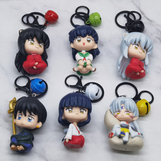 พวงกุญแจฟิกเกอร์ PVC รูปการ์ตูนอนิเมะ Sesshoumaru Higurashi Kagome Kikyo Bell Q Version ขนาด 7-8 ซม. ของเล่นสําหรับเด็ก 6 ชิ้น ต่อชุด