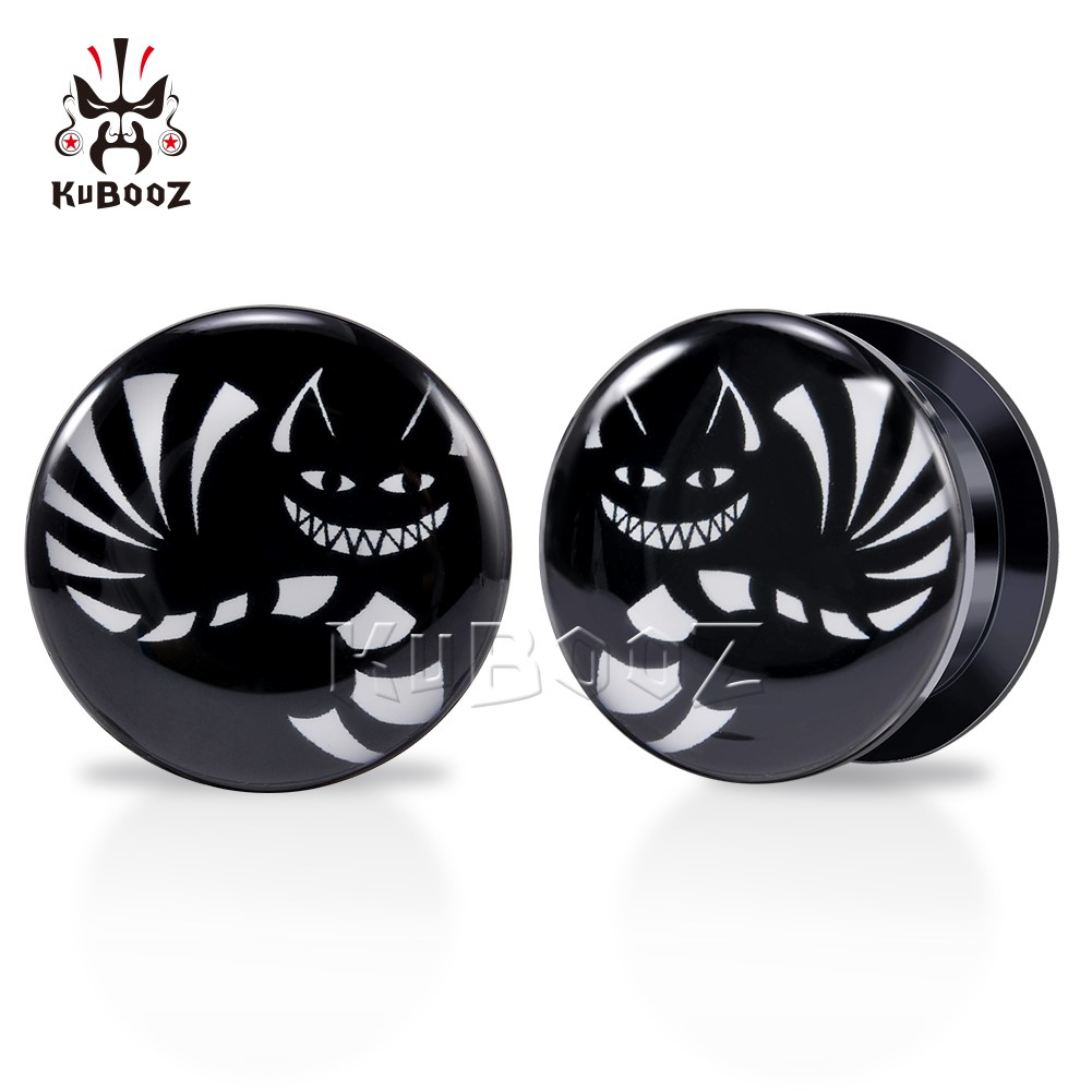 Kubooz 2 ชิ้น ที่อุโมงค์ ที่อุโมงค์ เจาะ เกจ ยืด ขยาย ต่างหู การ์ตูน อะคริลิค เครื่องประดับร่างกาย