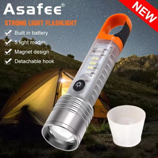 Asafee ไฟฉาย LED 1000LM แบตเตอรี่ในตัว TYPE-C ชาร์จแบตในตัว แบบพกพา สําหรับตั้งแคมป์กลางแจ้ง