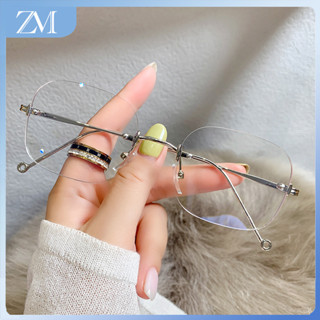 【ZM Glasses】แว่นตาสายตาสั้น ทรงกลม ป้องกันแสงสีฟ้า เกรด -0 100 150 200 250 300 350 400 450 แฟชั่นสไตล์เกาหลี สําหรับผู้หญิง นักเรียน 104