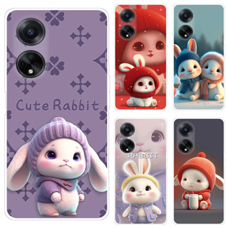 เคส OPPO A98 5G Case การ์ตูน Cute Rabbit Soft TPU เคสซิลิโคน โทรศัพท์มือถือ เคส