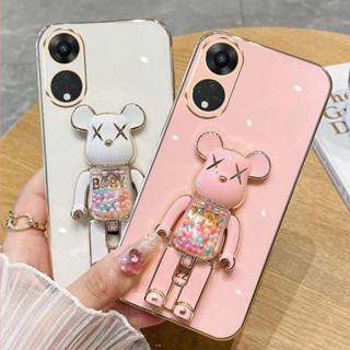 เคส OPPO Reno 8T 10 Pro Plus 7Z 8Z 5G เคส กันกระแทก OPPO Reno 5 6 Reno6Z Reno7 Reno8 Pro A78 A98 5G เคส เคสโทรศัพท์ กันกระแทก พร้อม Bearbrick ที่วางโทรศัพท์ ขาตั้ง เคสโทรศัพท์