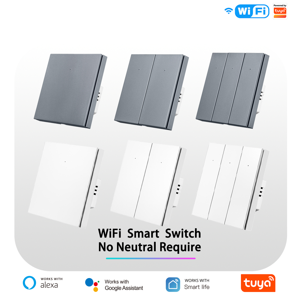 Boio สวิตช์ไฟติดผนังอัจฉริยะ Wifi ไม่ต้องใช้ฮับ สีขาว สีเทา ควบคุมด้วยเสียง Alexa Tmall Genie