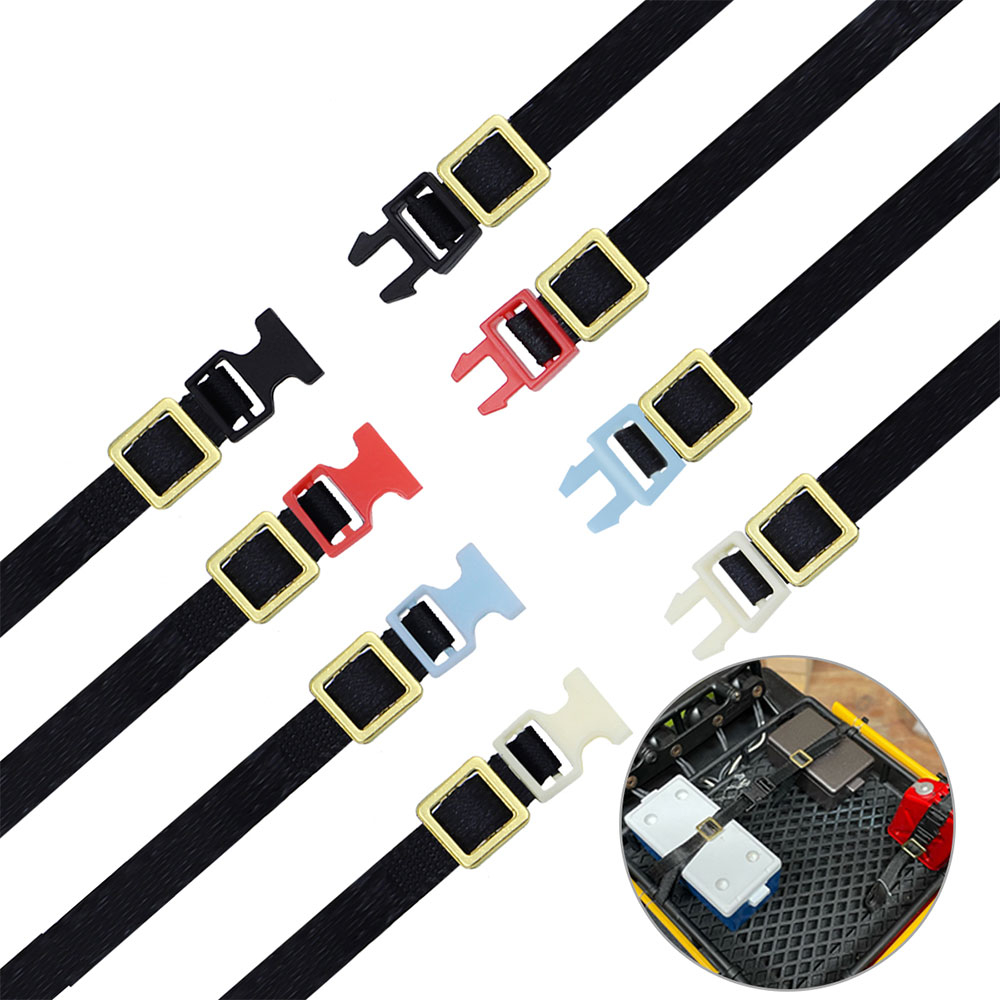 6PCS 1/10 Scale กระเป๋าเดินทางเชือกหลังคา Tie Down สายรัด 1:10 RC Crawler รถสําหรับ Axial SCX10 iii 90046 TRX4 TRX6 Redcat Wrangler