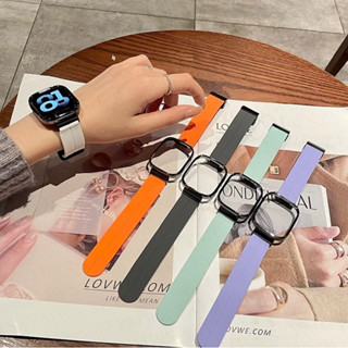 สายนาฬิกาข้อมือซิลิโคนแม่เหล็ก พร้อมเคสโลหะ แบบเปลี่ยน สําหรับ Redmi Watch 3 3 Active Redmi Watch 2 Lite Xiaomi Mi Watch Lite Xiaomi POCO Watch Redmi Watch 2